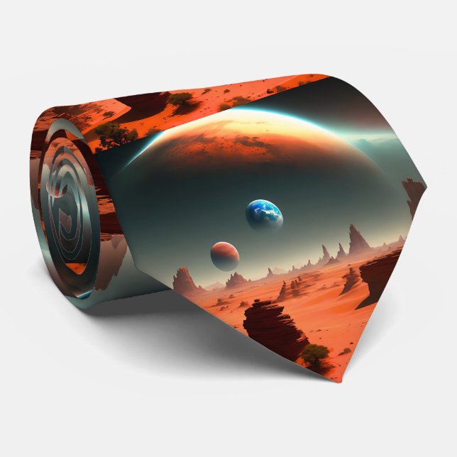 Earth This Is Mars Calling,  Neck Tie (Rolled)