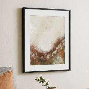 Earth Tone Abstract Brushstroke Modern Art Poster