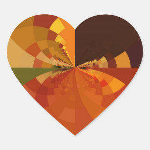 Earth Tone Abstract Colour Art Print Design Heart Sticker