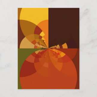 Earth Tone Abstract Colour Art Print Design Postcard
