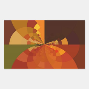 Earth Tone Abstract Colour Art Print Design Rectangular Sticker
