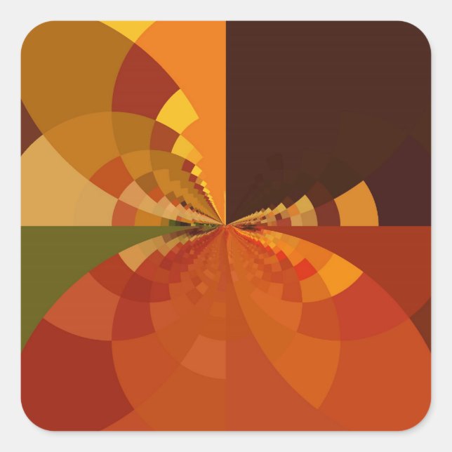 Earth Tone Abstract Colour Art Print Design Square Sticker (Front)