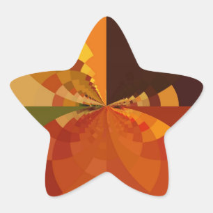Earth Tone Abstract Colour Art Print Design Star Sticker