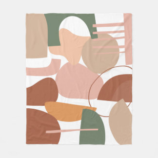Earth Tone Abstract Pattern Fleece Blanket