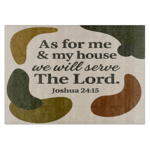 Earth Tone Bible Verse Glass Cutting Board