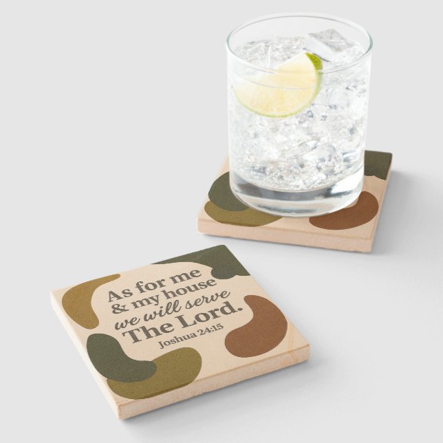 Earth Tone Bible Verse Stone Coaster (Side)