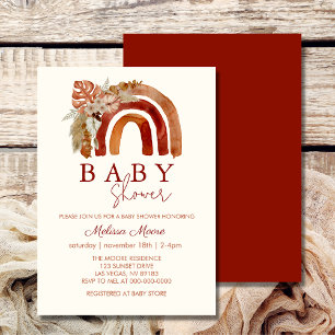 Earth Tone Boho Rainbow Baby Shower Invitation