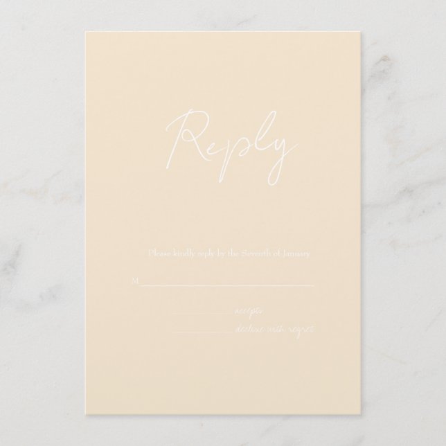 Earth Tone Champagne RSVP Wedding Enclosure (Front)