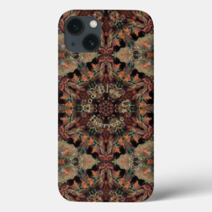 Earth Tone Coral Kaleidoscope Brown & Orange iPhone 13 Case