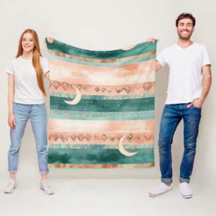 Earth Tone Crescent Moon for Lunar Enthusiasts Fleece Blanket