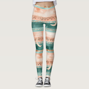 Earth Tone Crescent Moon for Lunar Enthusiasts Leggings