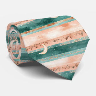 Earth Tone Crescent Moon for Lunar Enthusiasts Tie