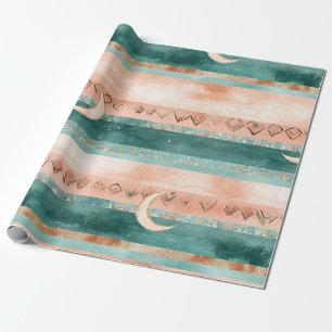 Earth Tone Crescent Moon for Lunar Enthusiasts Wrapping Paper