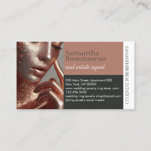 Earth Tone Custom Photo Agency Makeup Business Card
