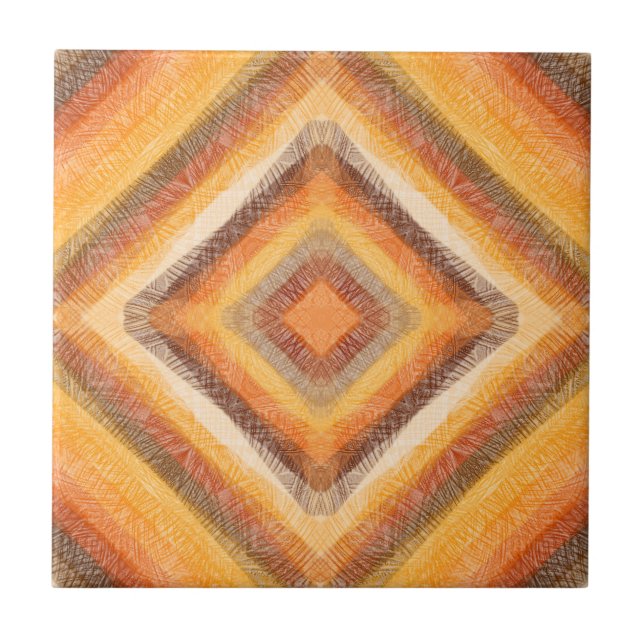 Earth Tone Diamond Square Tile (Front)