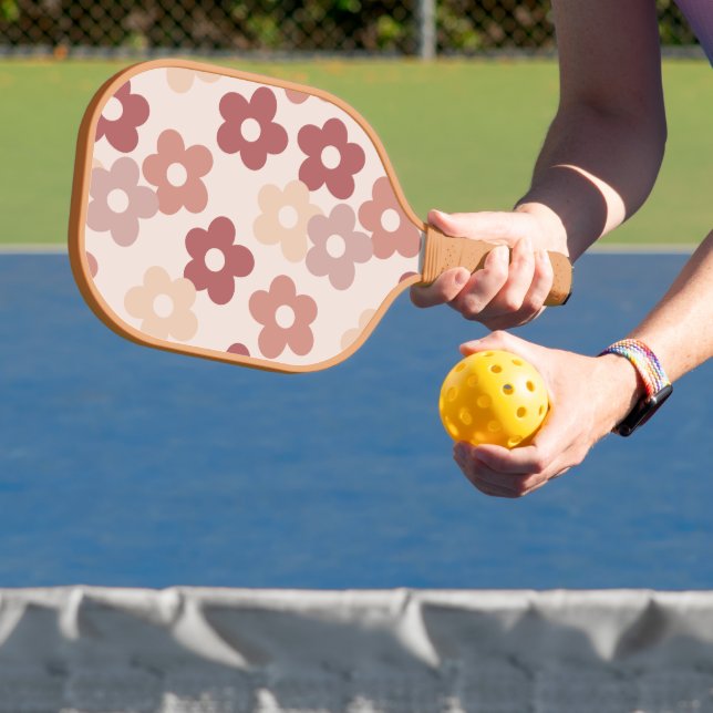 Earth Tone Floral Pattern  Pickleball Paddle (Insitu)