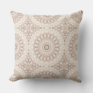 Earth Tone Geometric Mandala Pattern Cushion