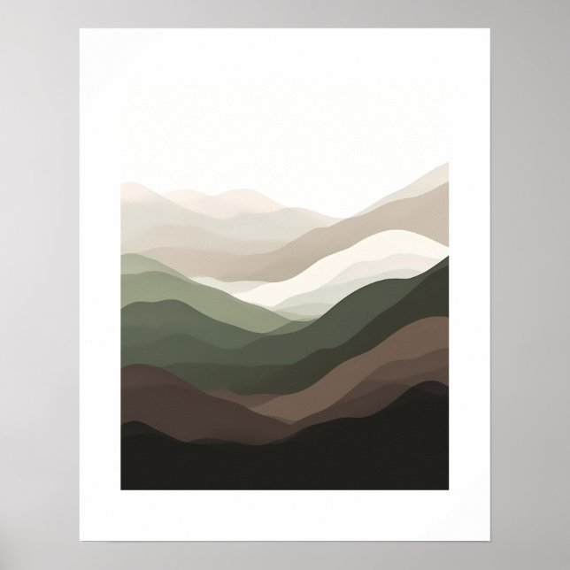 Earth tone gradient mountain illustrated poster (Front)