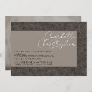 Earth Tone Leaves Engagement Party Invitation