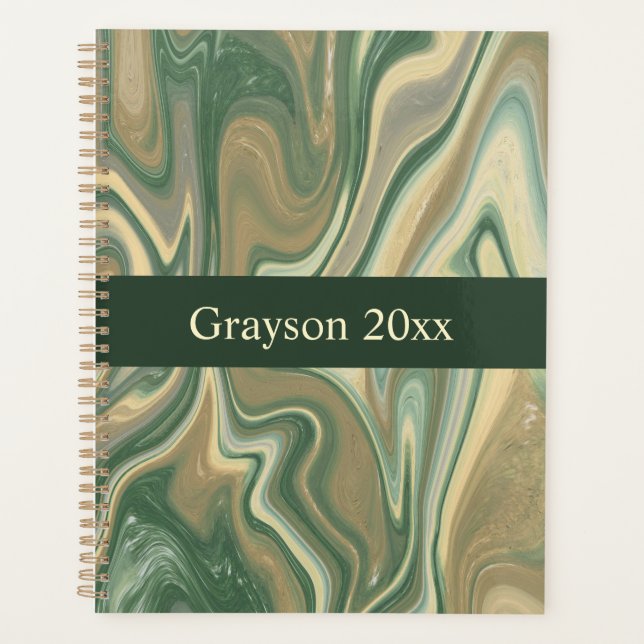 Earth Tone Marble Abstract Planner (Front)