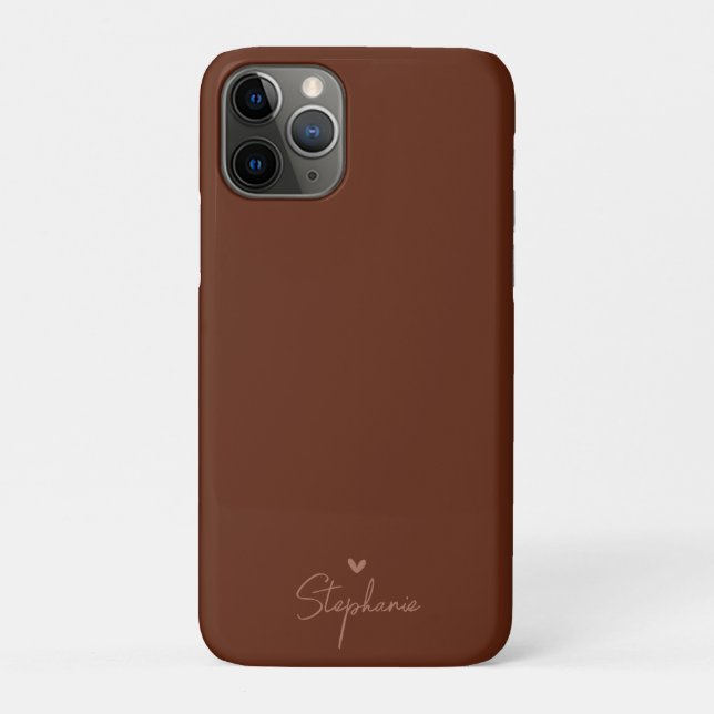 Earth Tone Minimalist Heart Personalised Gift Name Case-Mate iPhone Case (Back)