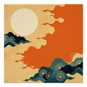 Earth Tone Minimalist Japandi Zen Vibes Poster