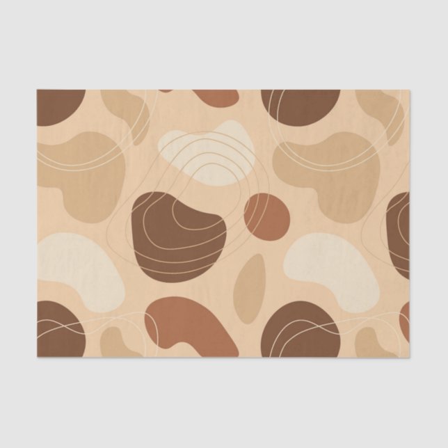 Earth tone organic shapes pattern tissue paper (Front)