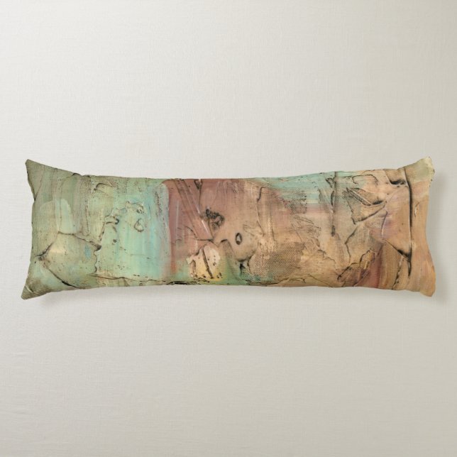 Earth Tone Painting with Cracked Surface Body Cushion (Front)