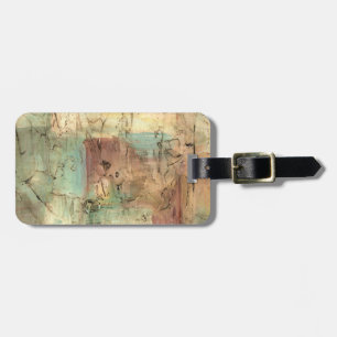 Earth Tone Painting with Cracked Surface Luggage Tag
