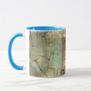 Earth Tone Painting with Cracked Surface Mug