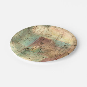 Earth Tone Painting with Cracked Surface Paper Plate