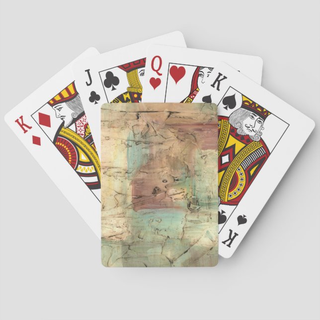 Earth Tone Painting with Cracked Surface Playing Cards (Back)