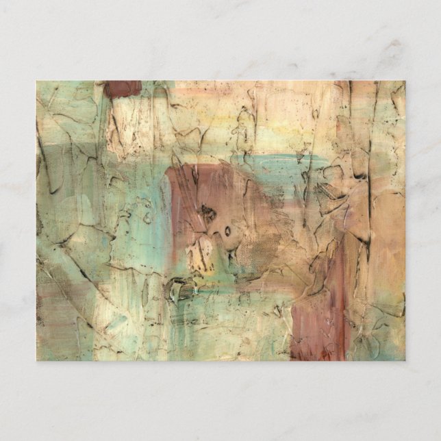 Earth Tone Painting with Cracked Surface Postcard (Front)