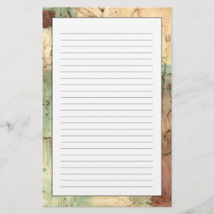 Earth Tone Painting with Cracked Surface Stationery