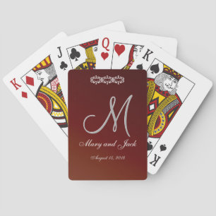 Earth Tone Red 3d Monogram Playing Cards