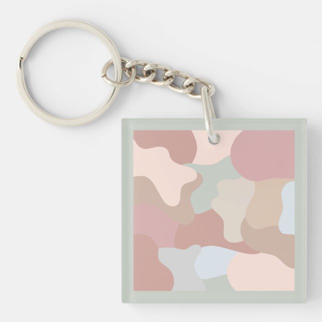 Earth Tone Shapes Key Ring (Front)