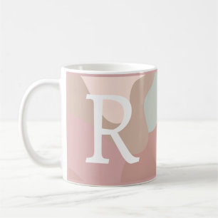 Earth Tone Shapes with Initial  Coffee Mug