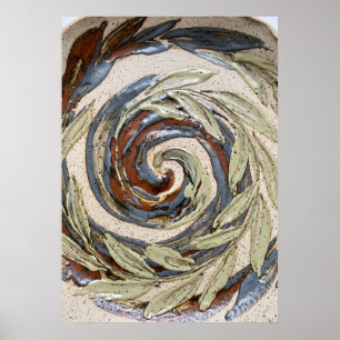 Earth Tone Spiral Abstract Poster