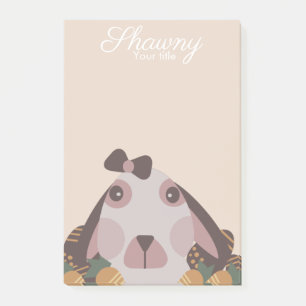 Earth Tone Spring Bunny Easter Egg Post-it Notes