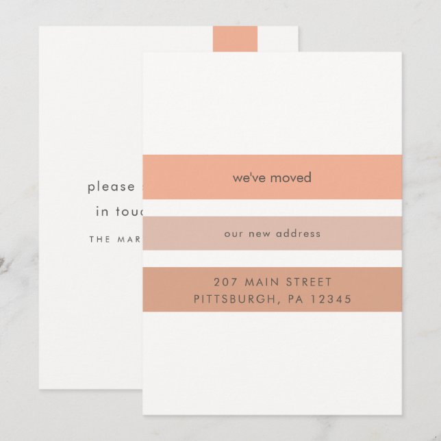 Earth Tone Stripes Change of Address Moving (Front/Back)