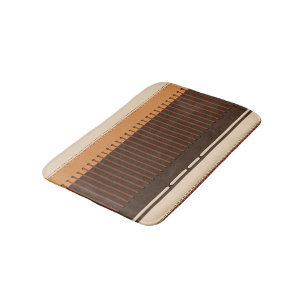 Earth Tone Stripes Minimalist Home Decor Bath Mat