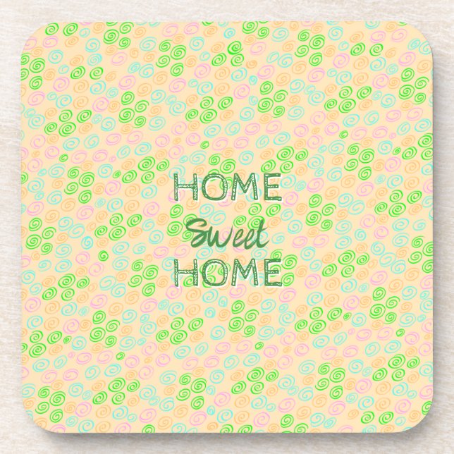 Earth Tone Swirl Pattern Coaster (Front)