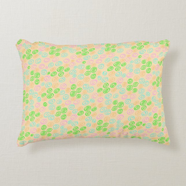 Earth Tone Swirl Pattern Decorative Cushion (Front)