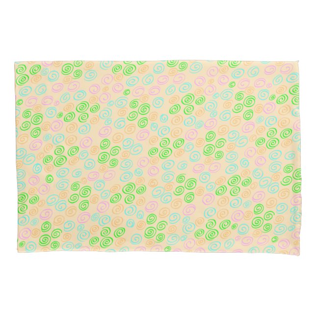 Earth Tone Swirl Pattern Pillowcase (Front)