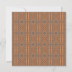 Earth Tone Tribal Ribbon Abstract Pattern Art Card