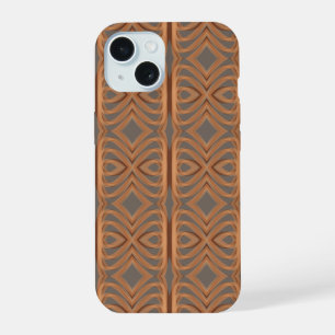 Earth Tone Tribal Ribbon Abstract Pattern Art  iPhone 15 Case