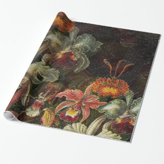 Earth Tone Vintage Flowers Wrapping Paper