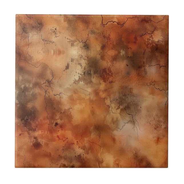 Earth Tone Watercolor Pattern Tile (Front)