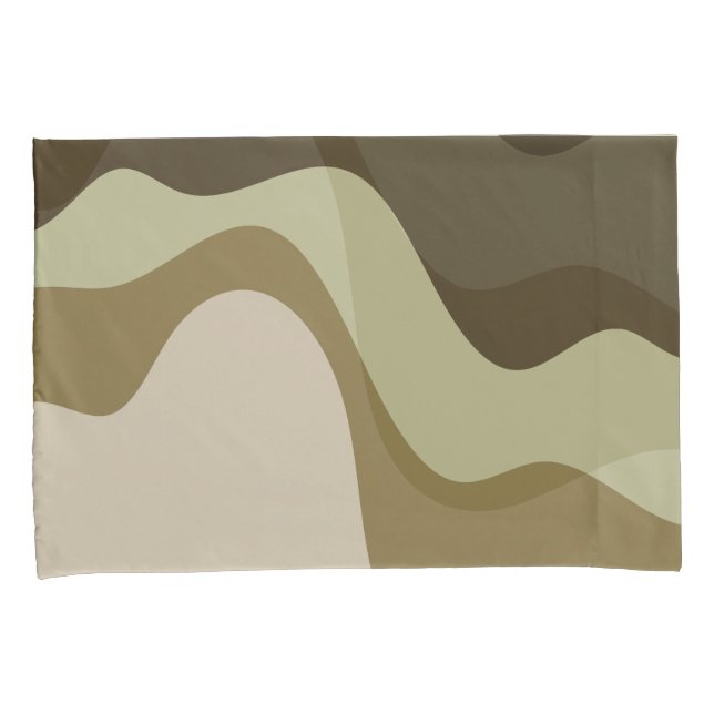 Earth Tone Waves Abstract Art Throw Pillow Pillowcase (Front-Right)
