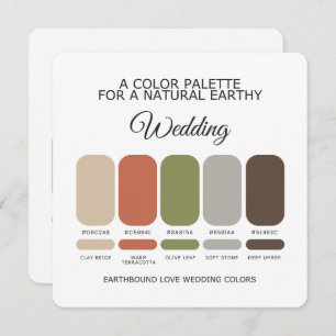 Earth Tone Wedding Color Palette Card